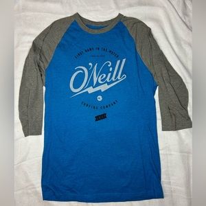 O’Neill men’s blue raglan 3/4 sleeve small
